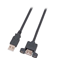 Image of EFB Elektronik USB 2.0 Verlengkabel [1x USB 2.0 stekker A - 1x USB 2.0 bus A] 0.50 m Zwart