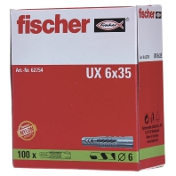 Image of Fischer 62754 Fischer universele pluggen UX 6 x 35 Nylon 6 mm 100 stuks