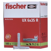 Image of Fischer 62756 fischer universele pluggen UX 6 x 35 R Nylon 6 mm 100 stuks