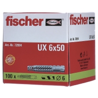Image of Fischer 72094 fischer universele pluggen UX 6 x 50 Nylon 6 mm 100 stuks