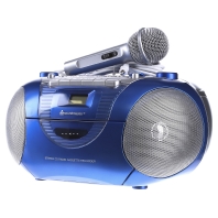 Image of FM CD-radio SoundMaster SCD5350BL CD, Cassette, Middengolf, FM Opnamefunctie, Incl. karaoke-functie Blauw