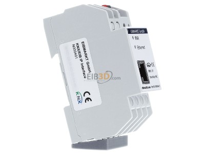 View on the left EIBMARKT N000401 EIB KNX IP Interface PoE, with up to 5 tunneling connections
