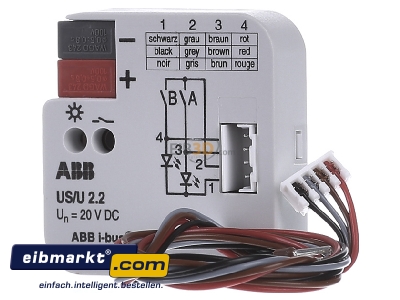 Front view ABB Stotz S&J US/U 2.2 I/O device for bus system 2 In/ 2 Out - 
