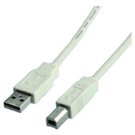 Value 11.99.8831 USB-kabel USB 2.0 USB-A stekker, USB-B stekker 3.00 m Wit Afgeschermd