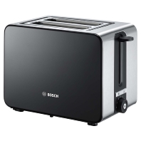 BOSCH compacte toaster TAT7203, edelstaal-zwart