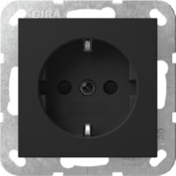 GIRA stopcontact mat zwart met randaarde en kinderbeveiliging
