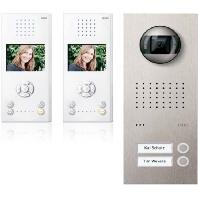 Ritto by Schneider 3850651 Video-deurintercom Kabelgebonden Complete set voor 2 gezinswoning Wit-RVS