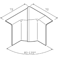 Electro Plint binnenhoek verstelbaar Aluminium 55mm