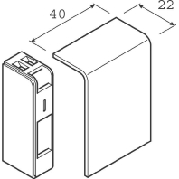 SL 200556D1 alu - End cap for baseboard wireway 55x20mm SL 200556D1 alu