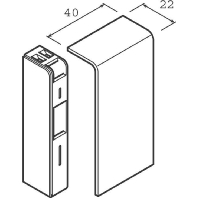 SL 200806 gsw - End cap for baseboard wireway 80x20mm SL 200806 gsw