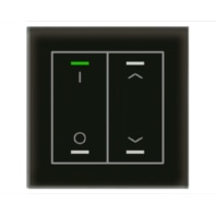 BE-GTL2TS.D1S - KNX Glass Push Button II Lite 2-fold, RGBW, switch and blinds, with temperature sensor, Black - BE-GTL2TS.D1S