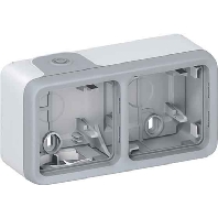 69672 - Surface mounted housing 2-gang grey 69672