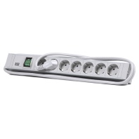 333.600 - 19-inch power strip, multiple socket 7-fold PVC, 7x Schuko 1x switch, 333.600