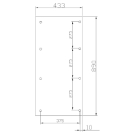 1M2-3-1000 - Mounting plate for distribution board 1M2-3-1000