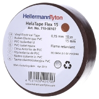 HellermannTyton HelaTape Flex 15 PVC isolatietape HelaTape Flex (l x b) 10 m x 15 mm Bruin PVC Inhou