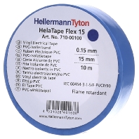 HellermannTyton HelaTape Flex 15 PVC isolatietape HelaTape Flex (l x b) 10 m x 15 mm Blauw PVC Inhou