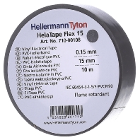 Hellermann tape 15mm x 10m grijs d0 15mm