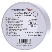HellermannTyton HelaTape Flex 15 PVC isolatietape HelaTape Flex (l x b) 10 m x 15 mm Wit PVC Inhoud:
