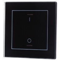 BE-GTL1TS.B1 EIB, KNX, Glass Push Button II Lite 1-fold, RGBW, switch, with temperature sensor, Blac