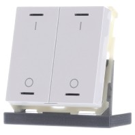 BE-TAL63T2.B1 - EIB, KNX, Push Button Lite 63 2-fold, RGBW, switch, with temperature sensor, Studio white glossy finish, BE-TAL63T2.B1