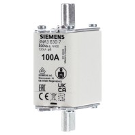 NH zekering Afmeting zekering = 00 100 A 500 V-AC, 250 V-AC Siemens 3NA38307