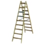 Wooden stepladder PHSLAB29 aluminum steps on both sides. 2x9 L:2.75m