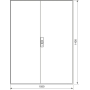 Empty meter cabinet IP44 1400x1050mm ZB54S