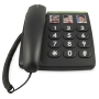 Analogue telephone with cord black doroPhoneEasy331phsw