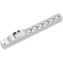 19 inch power strip, multiple socket 6-fold Schuko, 1U, 1x residual current circuit breaker, aluminum, 333.411