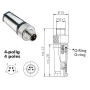 Stecker m.Schraubver.,ger. 4pol.,M8 RSMC 4