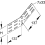 Length- and angle joint for cable tray RGV 85