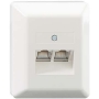 2x RJ45 8(8) Data outlet Cat.3 white UAE 2x8(8) Ap rw