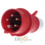 CEE plug 16A 5p 6h 400 V (50+60 Hz) red 203-TLS