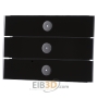 EIB, KNX control 3-fold glass black, 6342-825-101