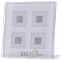 EIB/KNX Glass Push Button 4-fold Plus, White, Temperature Sensor - BE-GTT4W.01