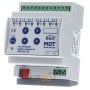 EIB, KNX, Shutter Actuator 4-fold, 4SU MDRC, 10A, 230VAC with travel time measurement, JAL-0410M.02