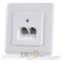 2x RJ45 8(8) Data outlet Cat.3 white UAE 2x8(8) Up rw