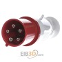 CEE plug 63A 5p 6h 400 V (50+60 Hz) red 261