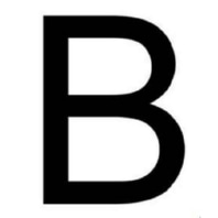 Capital letter PZBB B black H120mm