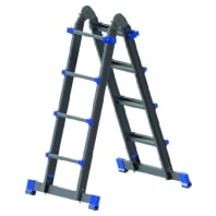 Aluminum telescopic ladder PATLT46 4x6 with trav. L:6.4m, 05105248 - Promotional item
