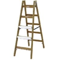 Holz-Stehleiter PHSLAE25 Alu-Stufen eins. 2x5 L:1,47m