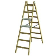 Holz-Stehleiter PHSLAE27 Alu-Stufen eins. 2x7 L:1,97m