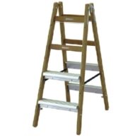 Holz-Stehleiter PHSLAB24 Alu-Stufen beidseitig 2x4 L:1,2m 05105703