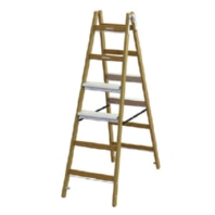 Wooden stepladder PHSLAB26 aluminum steps on both sides. 2x6 L:1.73m