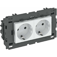 Steckdose 0 Grad, 2-fach 250V, 10/16A, Schuko STD-D0C8 RW2