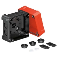 Kabelabzweigkasten m. rotem Deckel X02 SW-RO