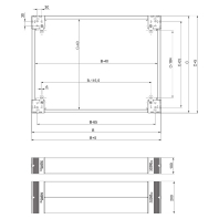 Base front/back for cabinet steel 100mm NSYSPF4100