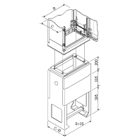 Base complete for cabinet plastic 900mm NSYZHPLA123G