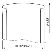 Top cover for cabinet 1250x320mm NSYTJPLA123G