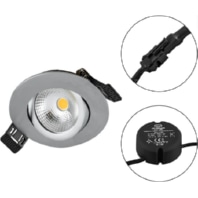 LED Einbauleuchte 230V 830, dim., chr.matt S061502